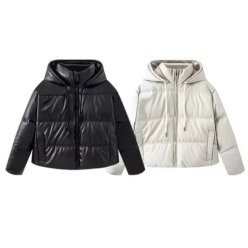 Damen nan leichte gesteppte Kurzjacke mit hohem Innenkragen, verstellbarer Kapuze und verdecktem Reißverschluss Drune