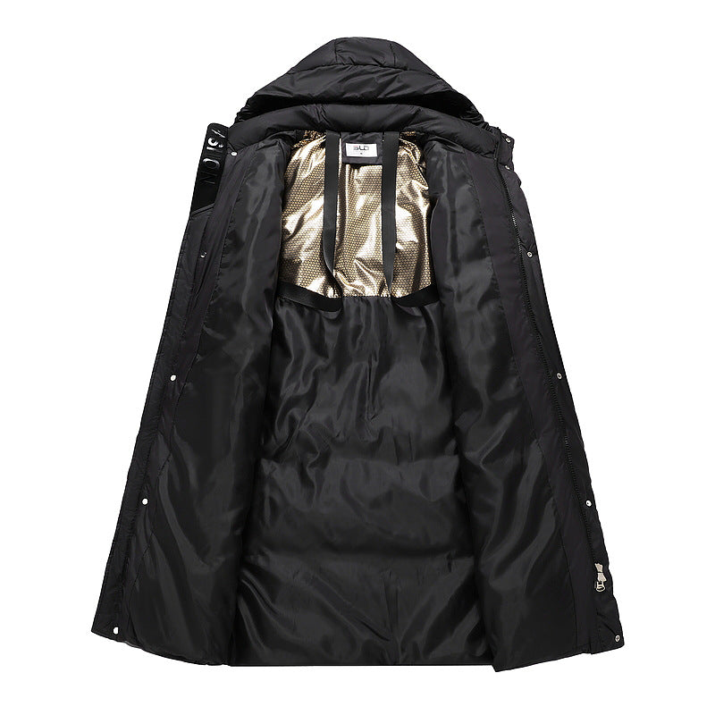 Damen nan extralang gesteppter Thermoparka mit ergonomischer Kapuze, innenliegenden Rippbündchen und verdeckter Frontblende Drune