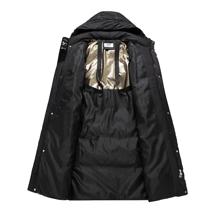 Damen nan extralang gesteppter Thermoparka mit ergonomischer Kapuze, innenliegenden Rippbündchen und verdeckter Frontblende Drune