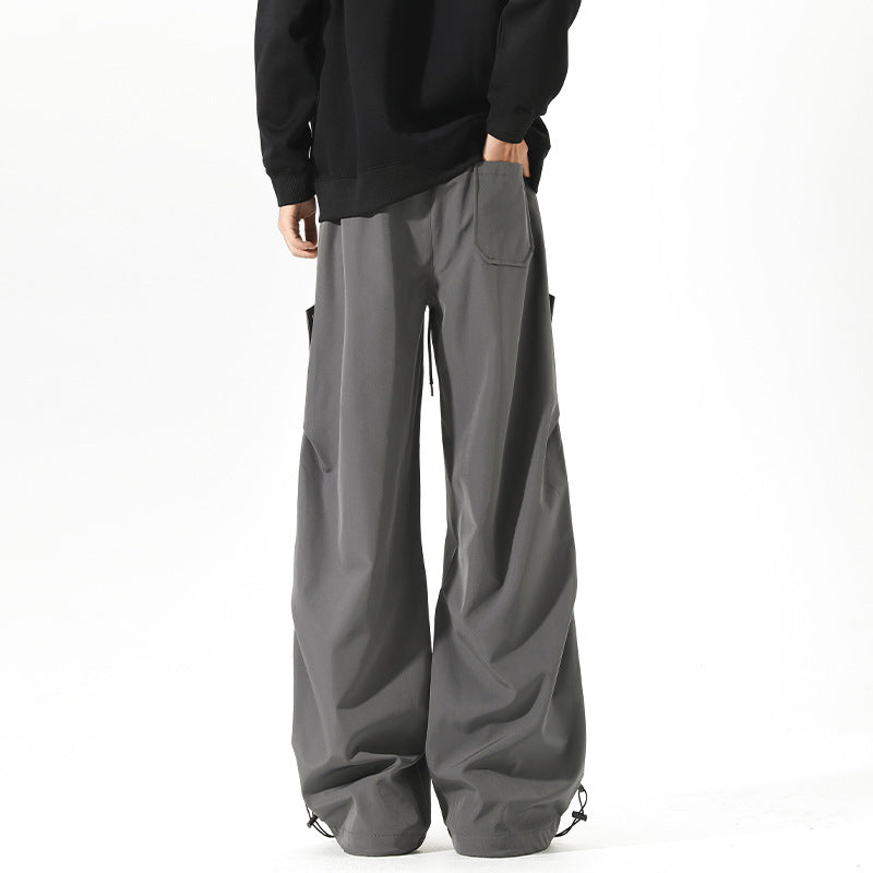 Damen Modische Cargo-Hose mit weitem Schnitt und elastischem Bund Drune