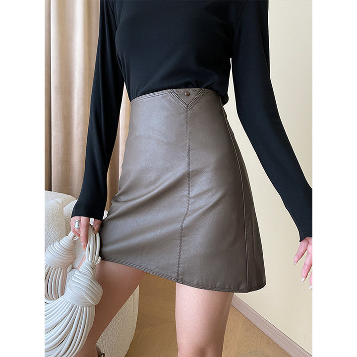 Damen elegantes Kurzarm-Oberteil mit hohem Kragen und feiner Struktur Drune