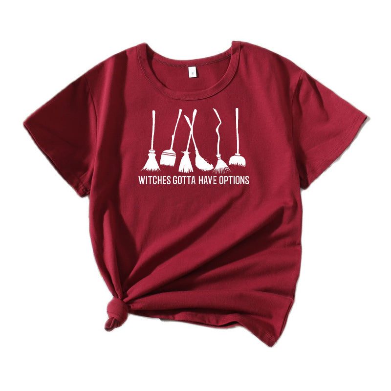 Frauen Grafik Besenstiel Humor T-Shirt Drune