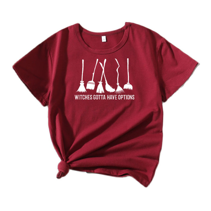 Frauen Grafik Besenstiel Humor T-Shirt Drune