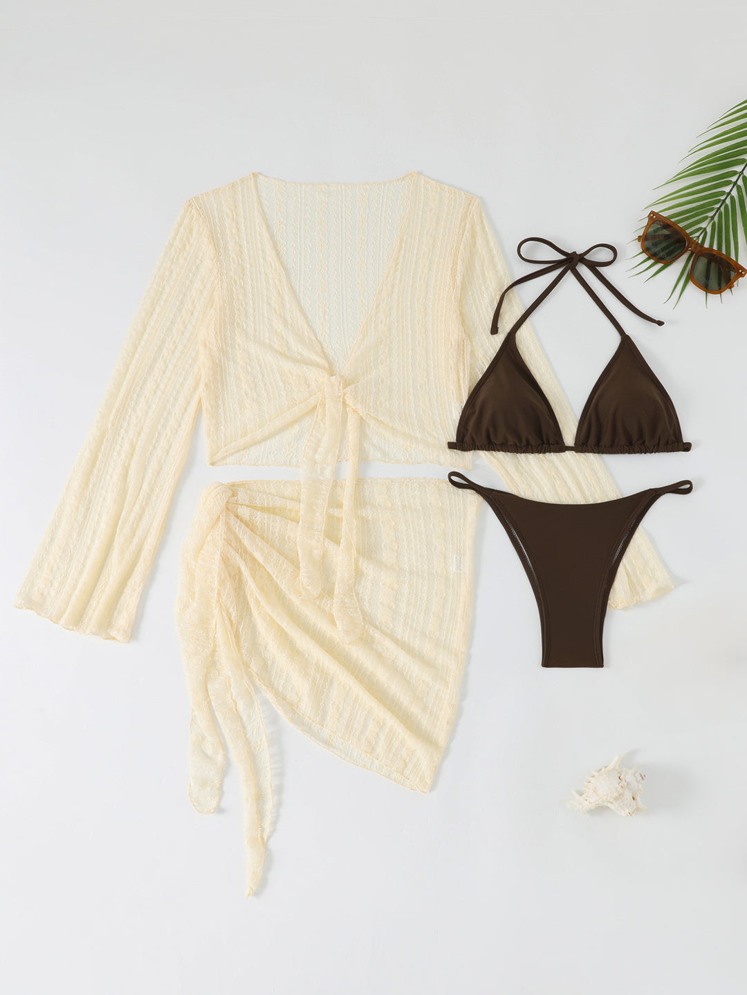 Damen Beach-Set mit transparentem Überwurf Drune