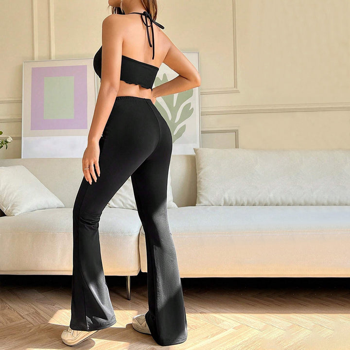 Damen Sportliches Zweiteiler Set mit hautfreundlichem Top und figurbetonten Hose Drune
