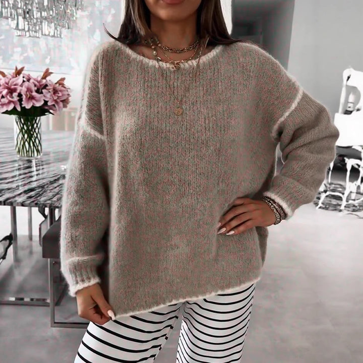 Damen Übergroßer Strickpullover mit luftigen Ärmeln Drune
