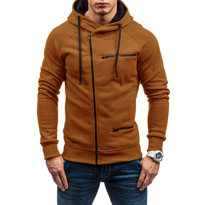 Herren Kapuzenjacke mit modernem Reißverschluss und kontrastiven Details Drune