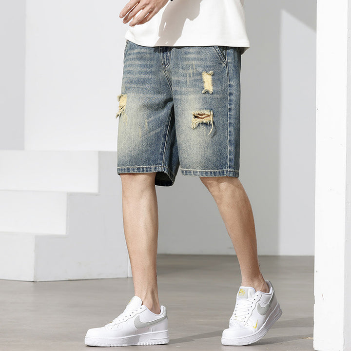 Herren Denim-Shorts mit stylischem Destroyed-Effekt und lässigem Schnitt Drune