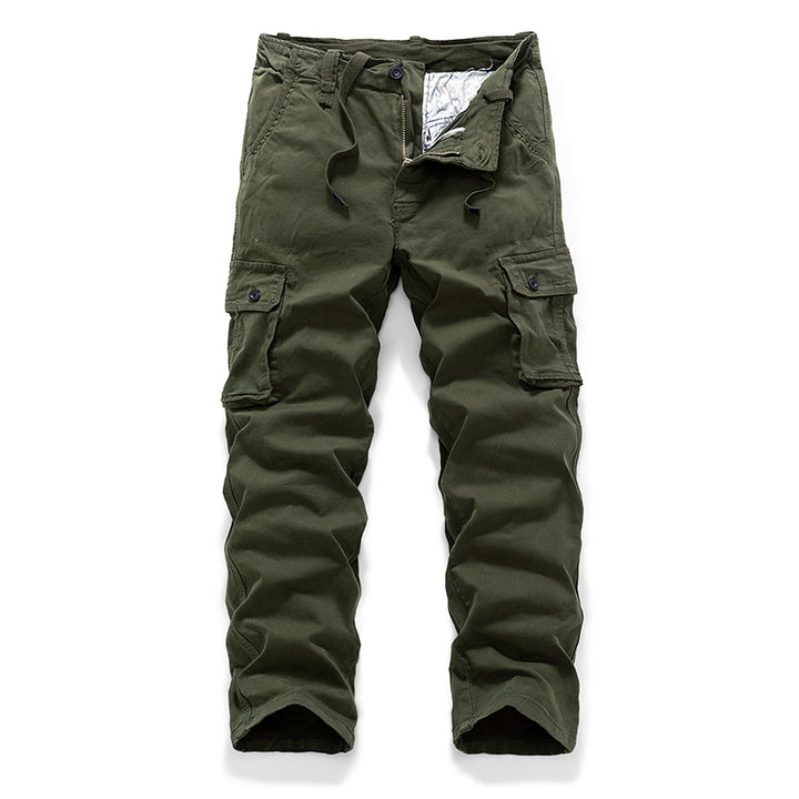 Herren Robust-Canvas Cargohhose mit Tunnelzugbund, Knieabnähern und Mehrfach-Klappentaschen Drune