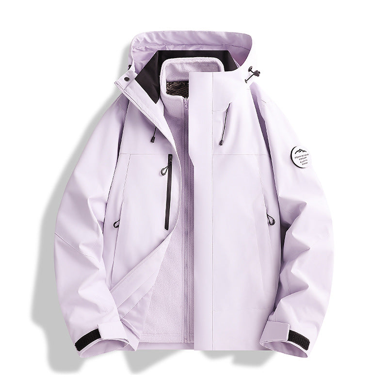 Herren Atmungsaktive, Wasserdichte Softshell-Jacke mit Fleecefutter und Kapuze Drune