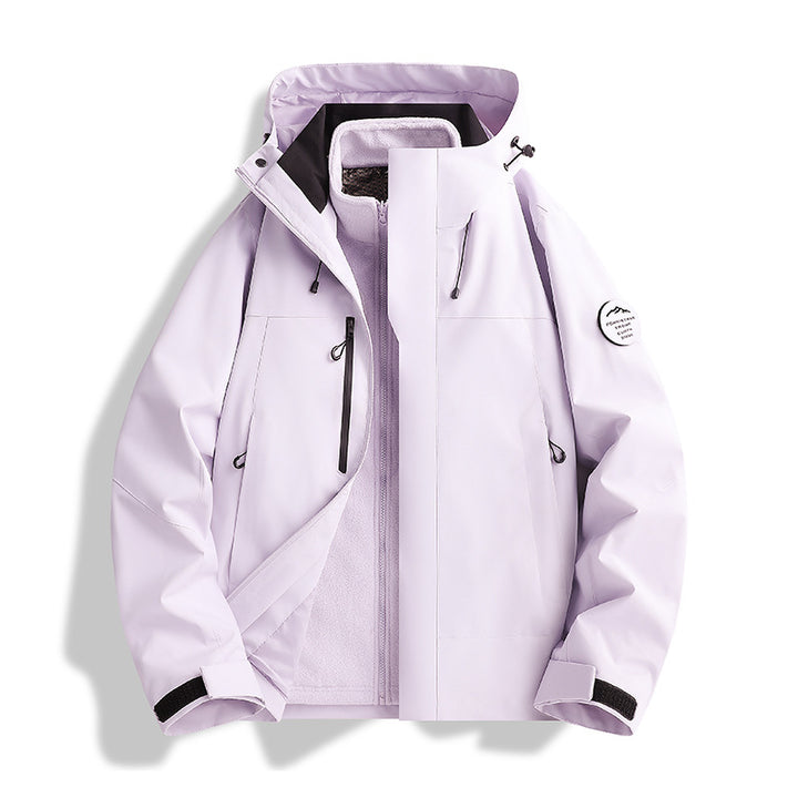 Herren Atmungsaktive, Wasserdichte Softshell-Jacke mit Fleecefutter und Kapuze Drune