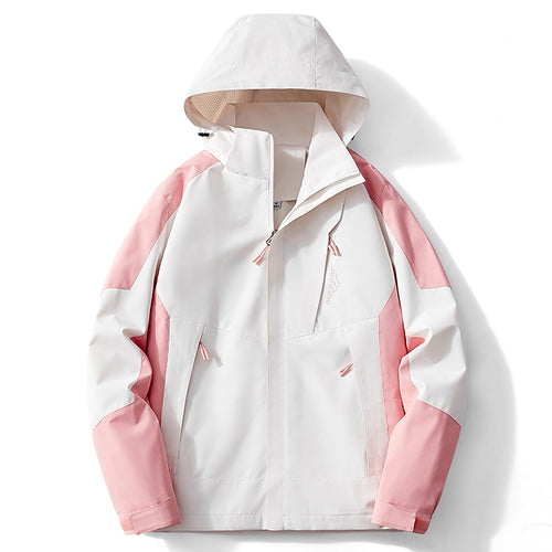 Herren Colorblock Softshell-Trekkerjacke mit Kapuze, verdeckten Reißverschlüssen und seitlichen Eingrifftaschen Drune