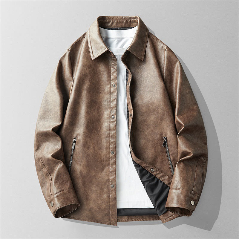 Herren Modische Lederjacke Drune 1787797546
