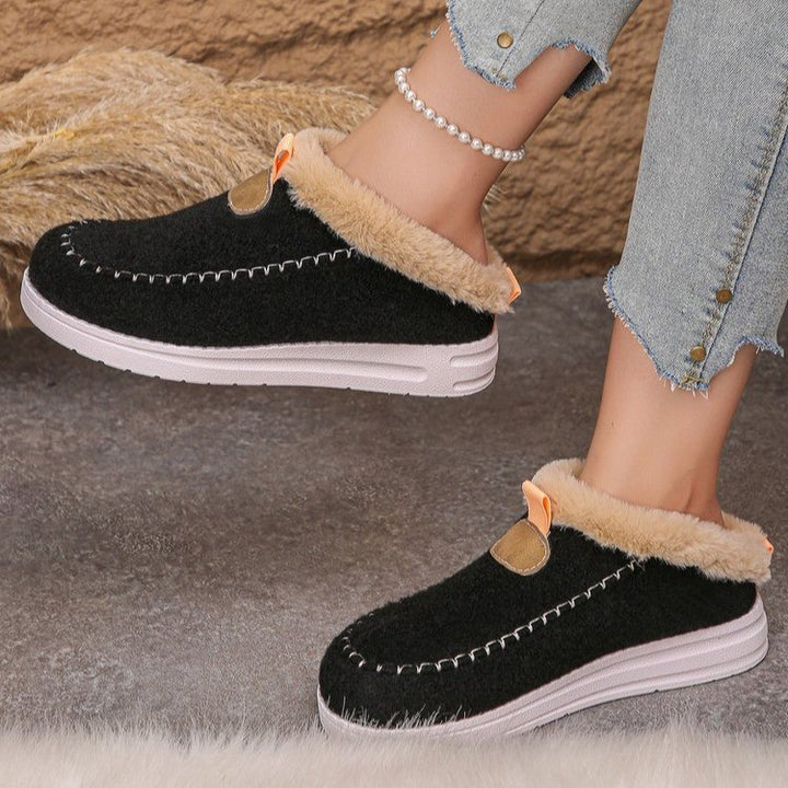 Damen Fluffy Hausschuhe mit rutschfester Sohle und kuscheligem Innenfutter Drune