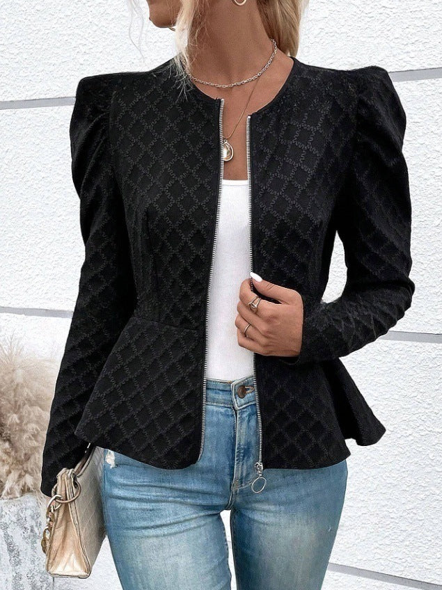 Damen modischer Blazer mit Puffärmeln Drune