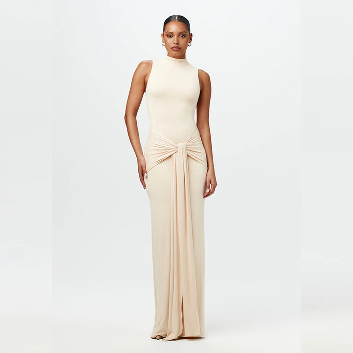 Damen Elegantes Maxikleid mit raffiniertem Knotendesign Drune