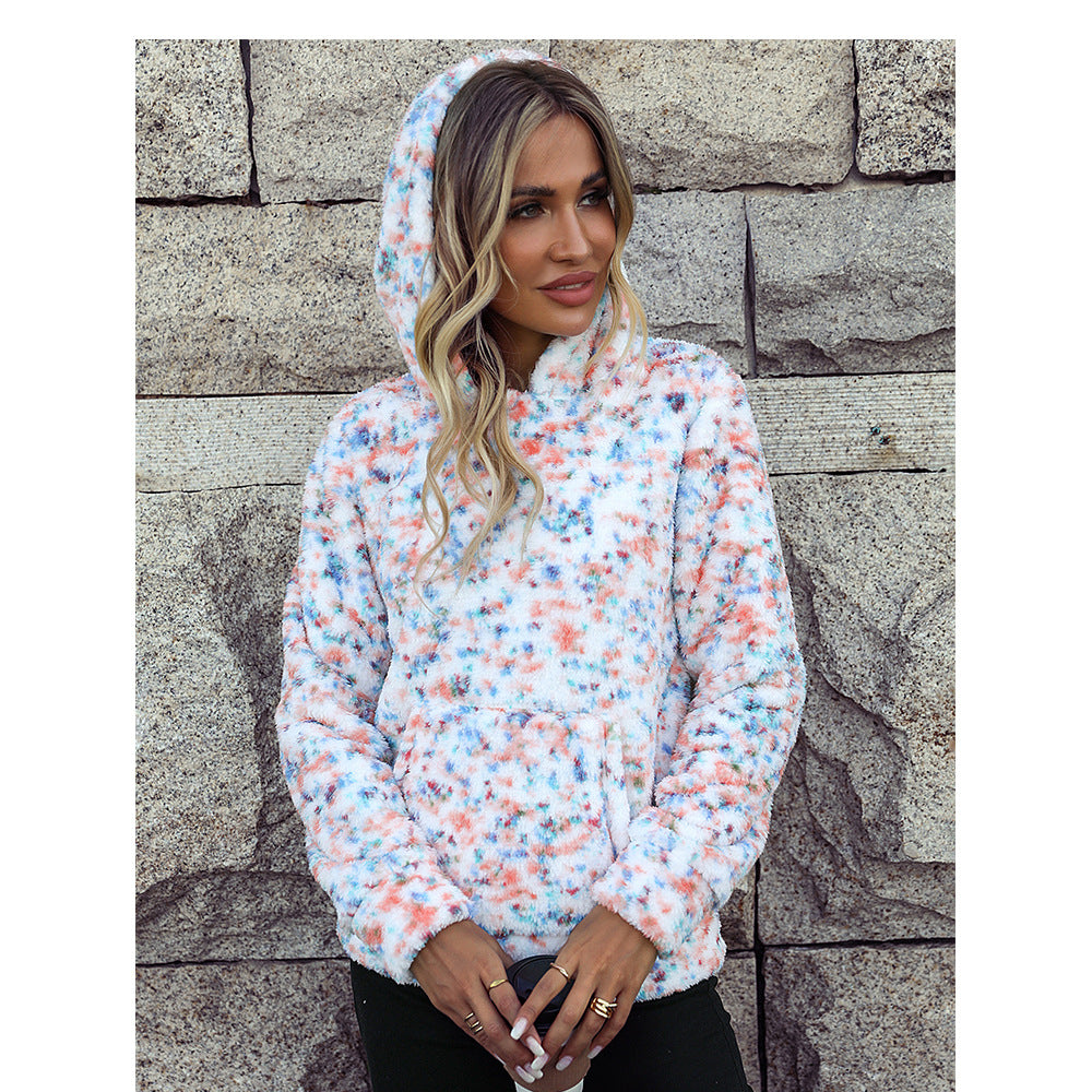 Damen Fleece-Pullover mit Kapuze Drune