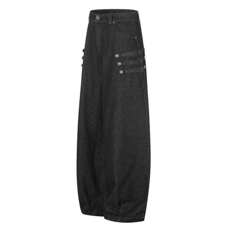 Damen Hochtaillierte Balloon-Culotte-Jeans mit elastischem Saum Drune