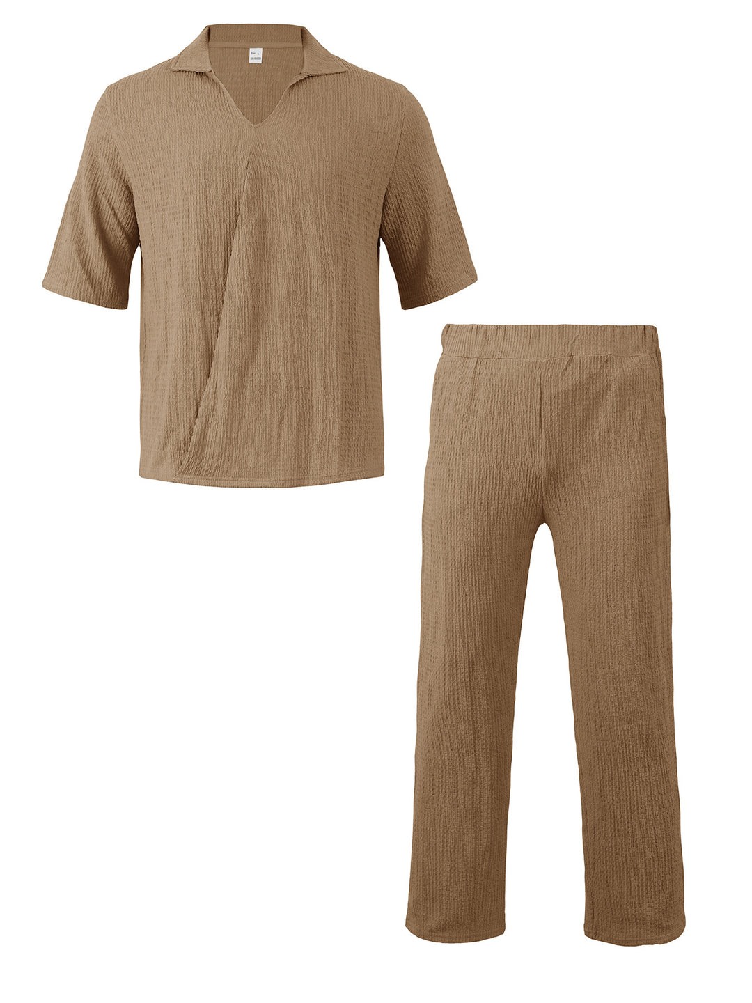 Herren lässiges Freizeit-Set mit V-Ausschnitt und elastischem Bund Drune