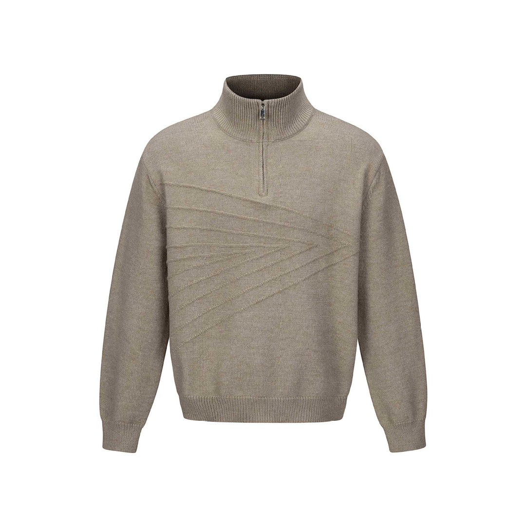 Herren Halbzip-Strickpullover mit Rippenkragen Drune