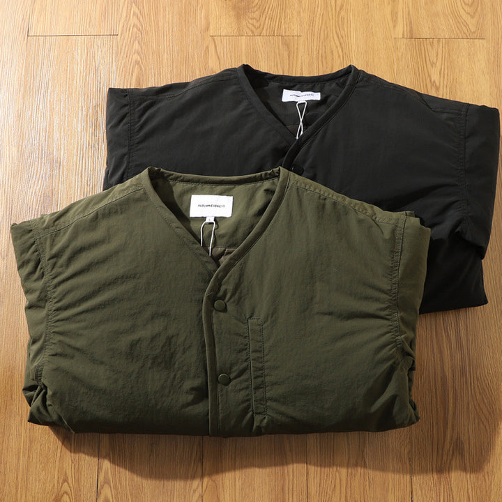 Herren Lässige Steppjacke mit Druckknöpfen Drune