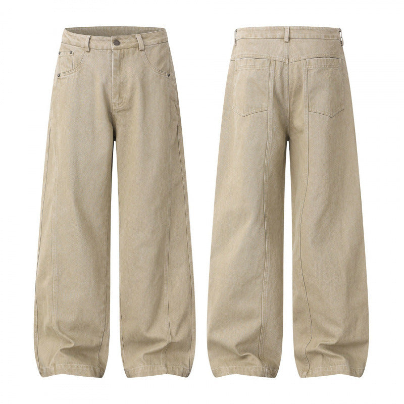 Damen Weite Highwaist-Ballonhose aus Baumwollmischung mit kastiger Silhouette Drune