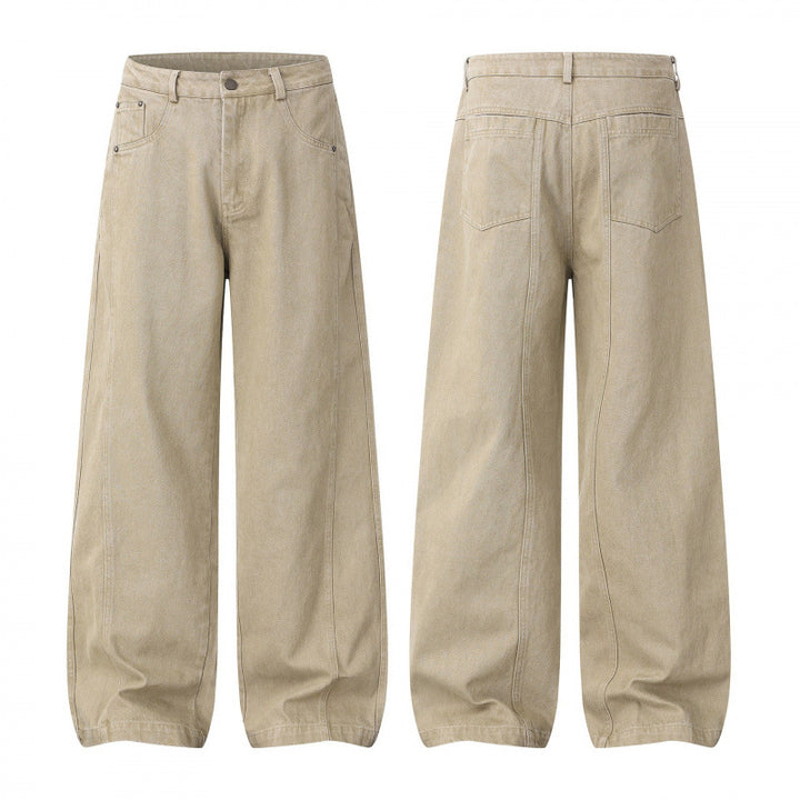 Damen Weite Highwaist-Ballonhose aus Baumwollmischung mit kastiger Silhouette Drune