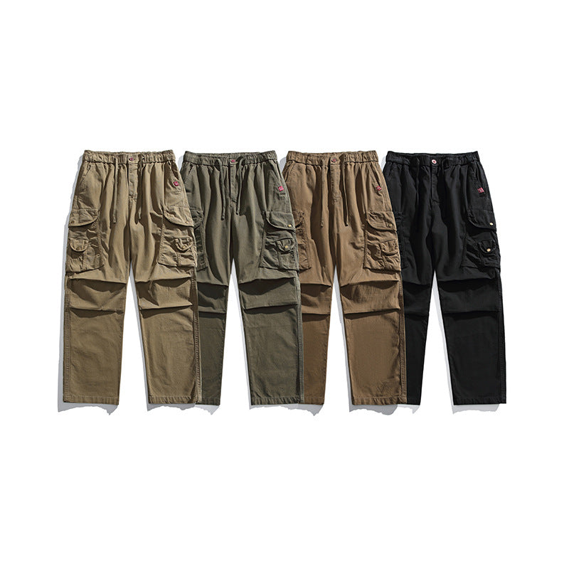 Herren Utility-Cargohose mit elastischem Bund, Mehrfach-Taschen und entspannter Passform Drune
