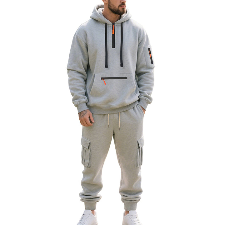 Herren Sportliches Cargo-Set mit Kapuzenpullover und praktischen Taschen Drune