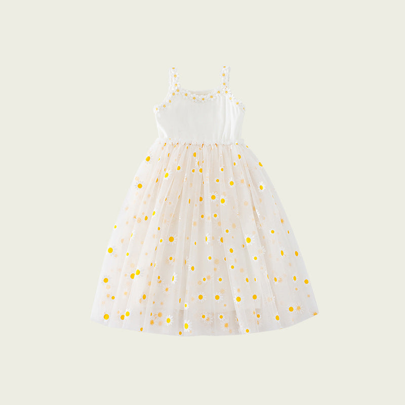 Mädchen Blumenmuster Tüllkleid Drune
