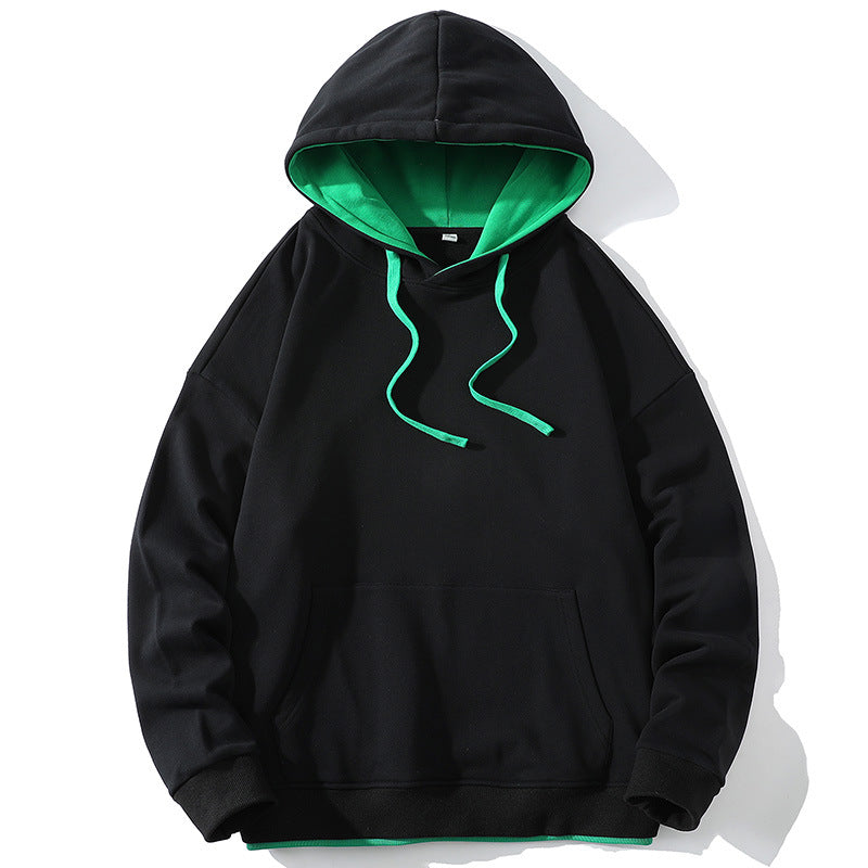 Unisex Oversize‑Kapuzensweatshirt mit Kontrastfutter, Kängurutasche & Tropfenärmeln Drune