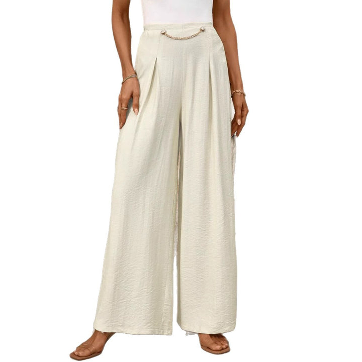 Damen Weit geschnittene Palazzo-Hose mit eleganter Faltenlegung Drune