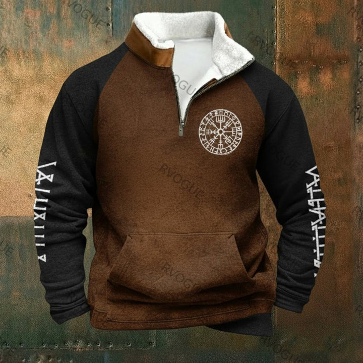 Herren Urbaner Fleece Pullover mit Baum-Motiv Drune