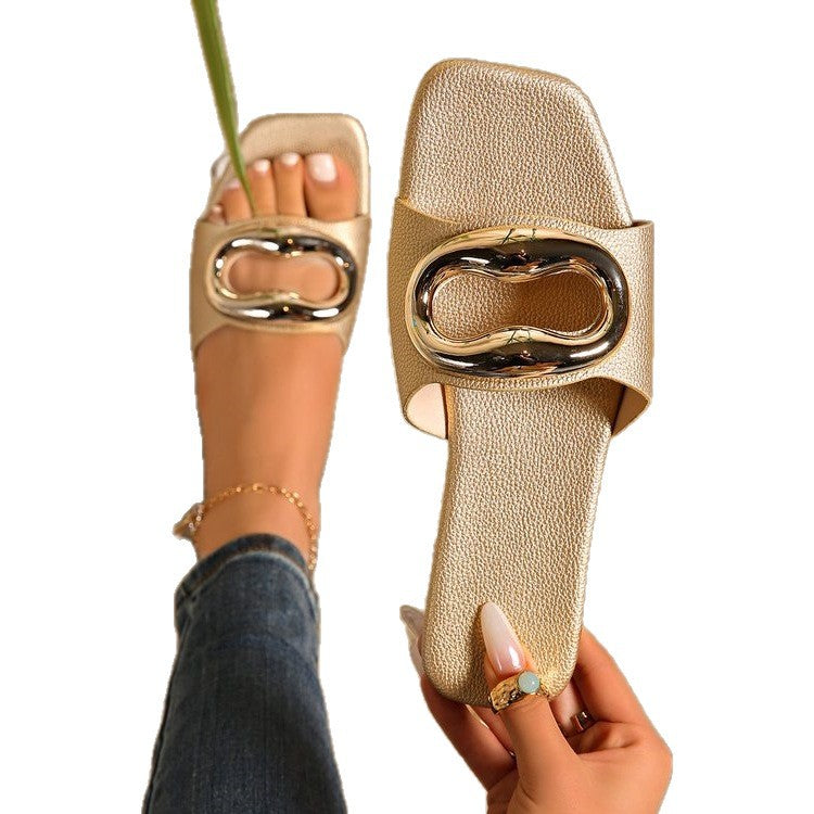Damen elegante Riemchen-Sandalen mit funkelndem Schmuckelement Drune