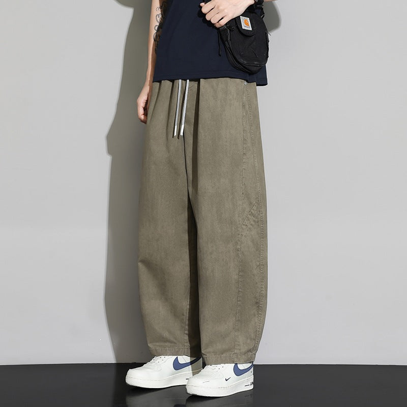 Herren Weite Baggy-Freizeithose mit Tunnelzugbund & Kordelzug Drune
