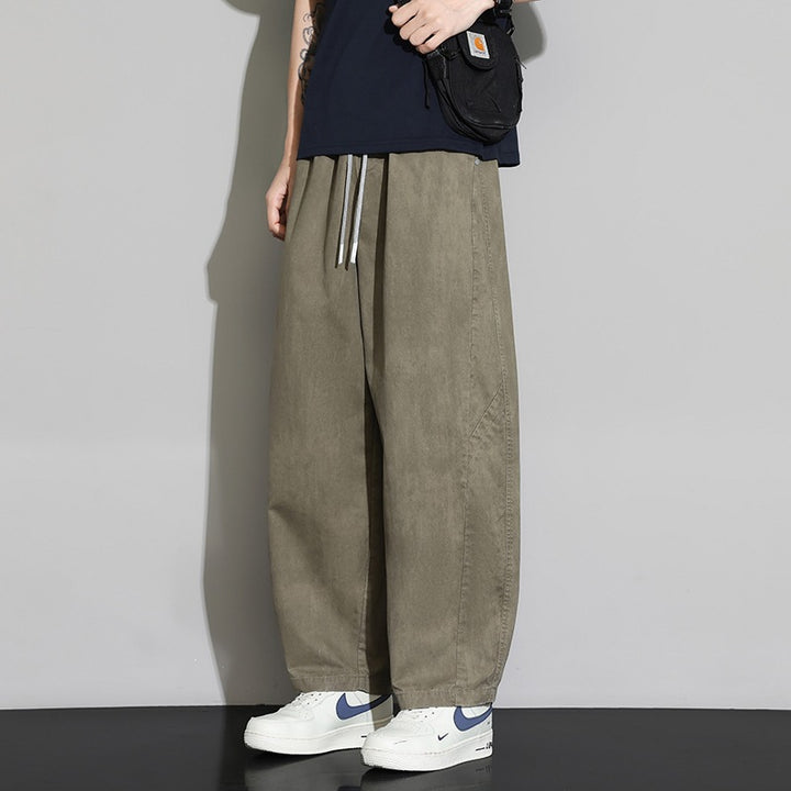 Herren Weite Baggy-Freizeithose mit Tunnelzugbund & Kordelzug Drune