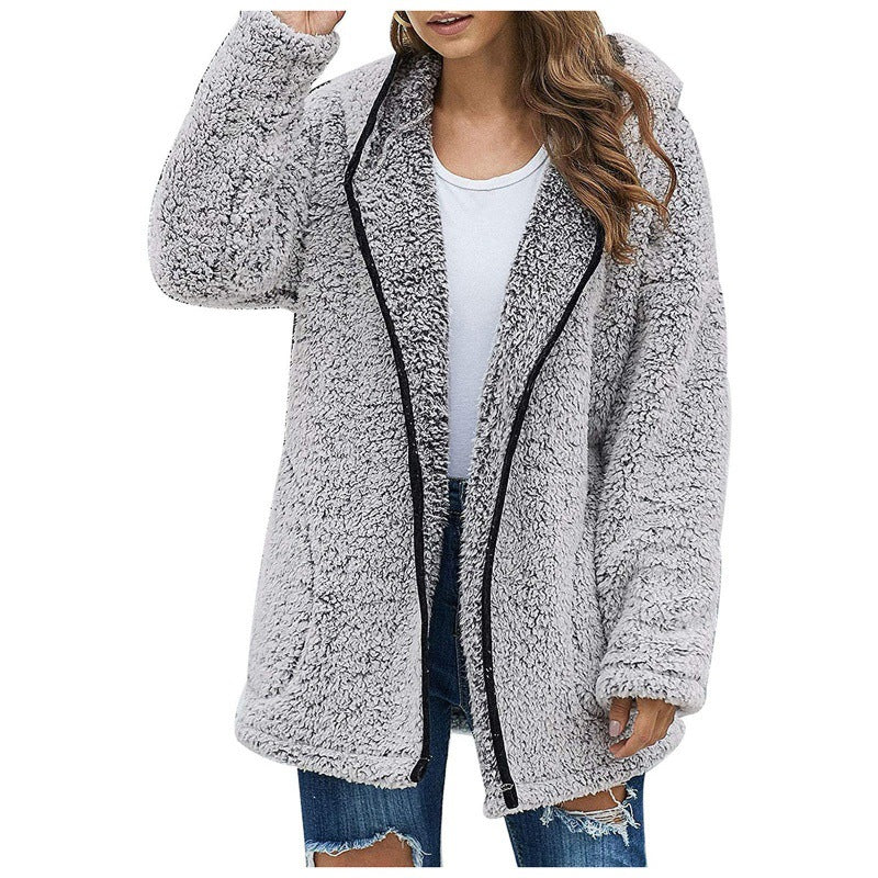 Damen kuschelige Fleecejacke mit weitem Schnitt und hochwertiger Verarbeitung Drune