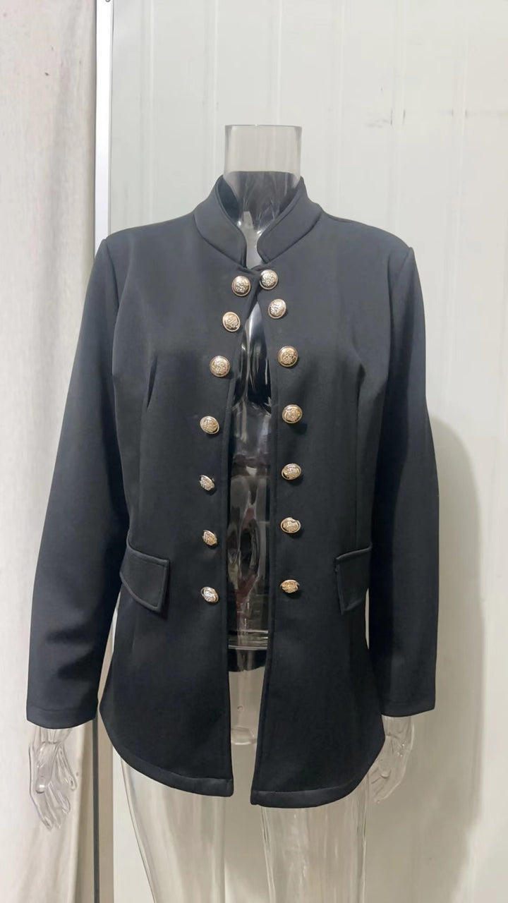 Damen Blazer mit stylishen Druckknöpfen und eleganter Passform Drune