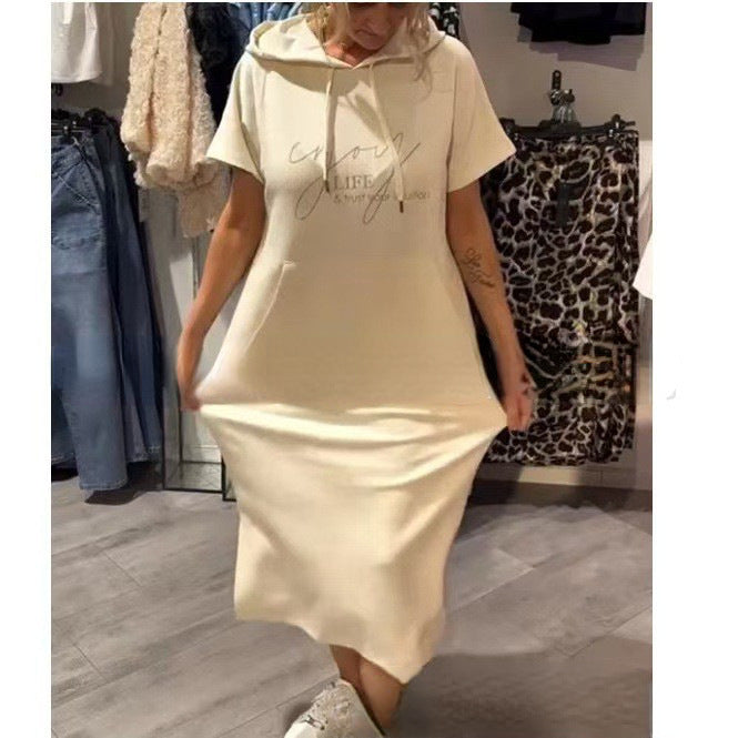 Damen Hoodie-Kleid mit praktischen Einschubtaschen und seitlichen Schlitzen Drune