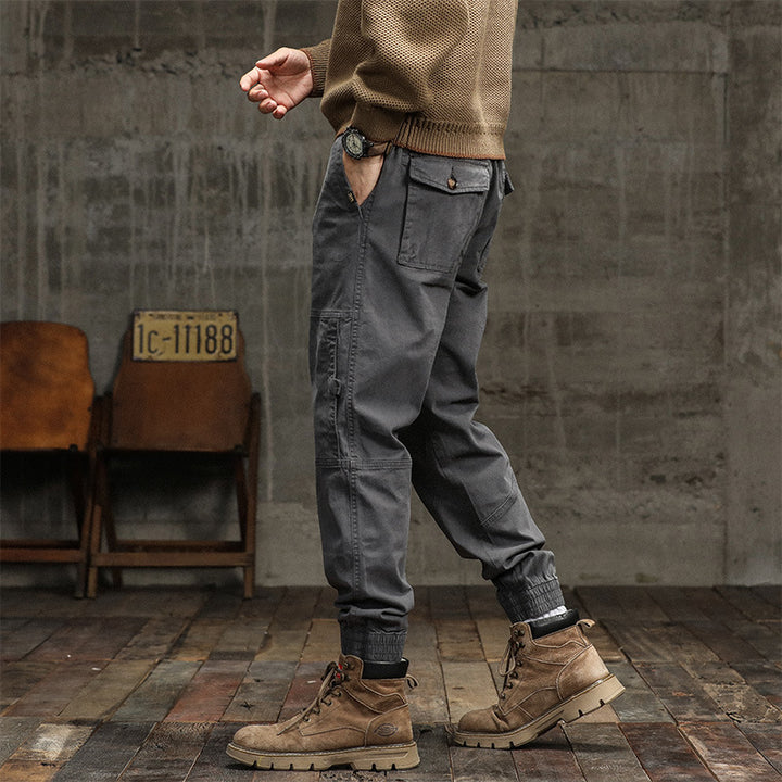Herren Moderner Utility-Jogger mit elastischem Komfortbund, Kniepaneelen und Cargotasche Drune
