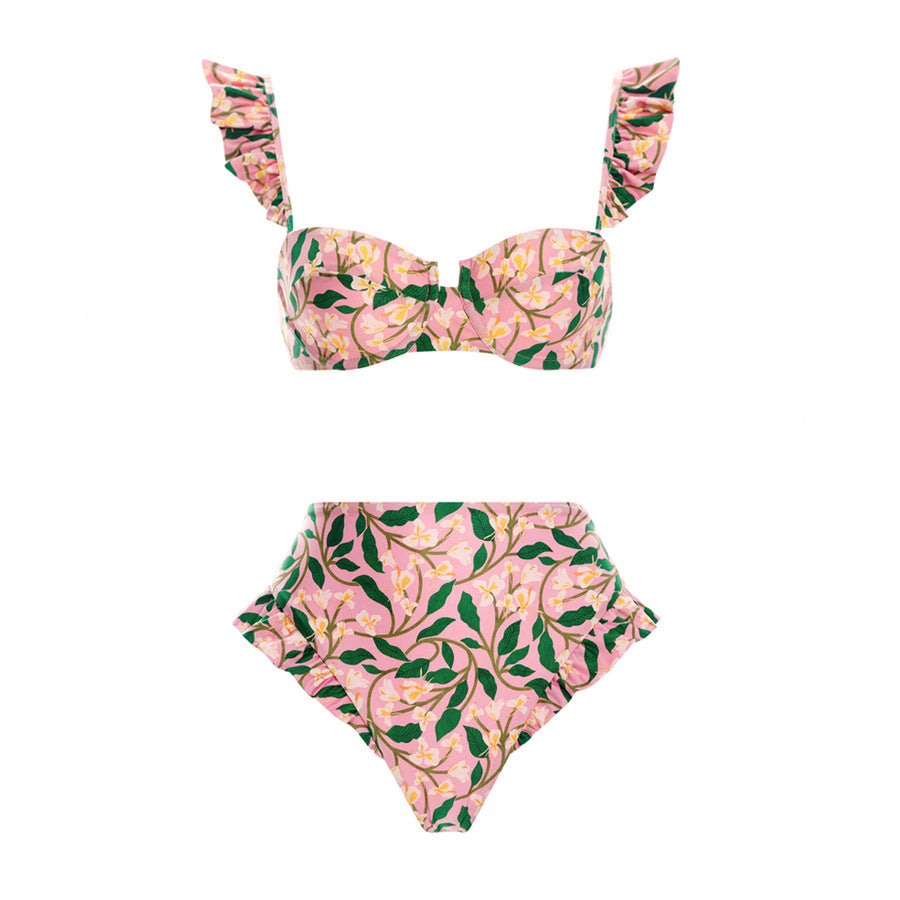 Damen Bikiniset mit verspielten Rüschendetails Drune