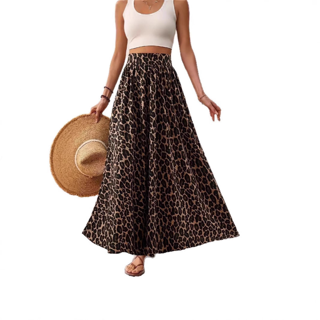 Damen Maxirock mit leopardenmuster Drune