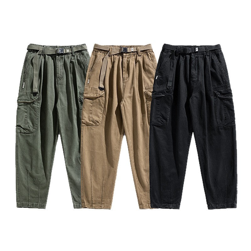Herren Utility‑Cargo‑Hose im relaxed‑tapered Schnitt mit Elastikbund und großvolumigen Klappentaschen Drune