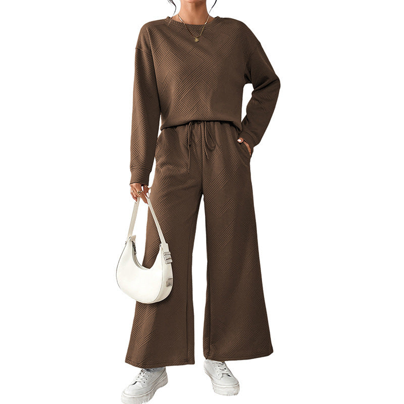 Damen gemütlicher Zwei-Teiler mit strukturiertem Design Drune