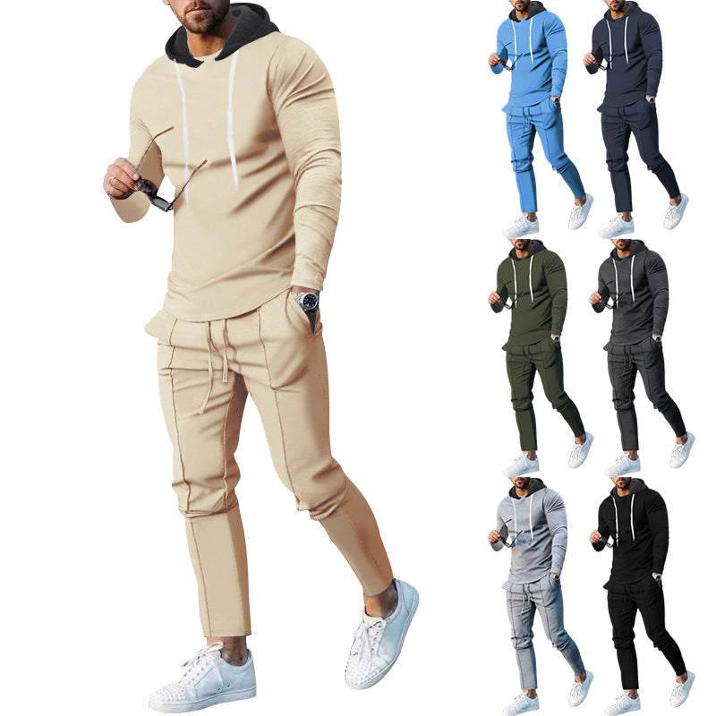 Herren nan zweiteiliges Kapuzen-Lounge-Set mit schmal geschnittenem Kapuzenpullover und tapered Jogginghose Drune