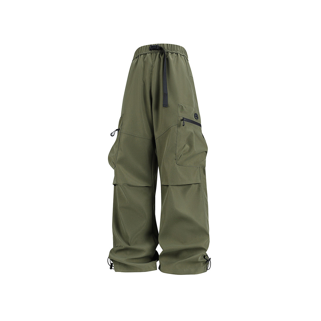 Herren Weite technische Cargo-Hose mit Multifachtaschen, Tunnelzug und verstellbaren Beinabschlüssen Drune