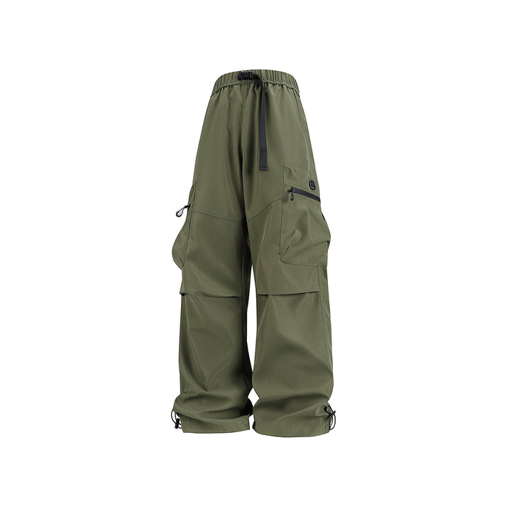 Herren Weite technische Cargo-Hose mit Multifachtaschen, Tunnelzug und verstellbaren Beinabschlüssen Drune