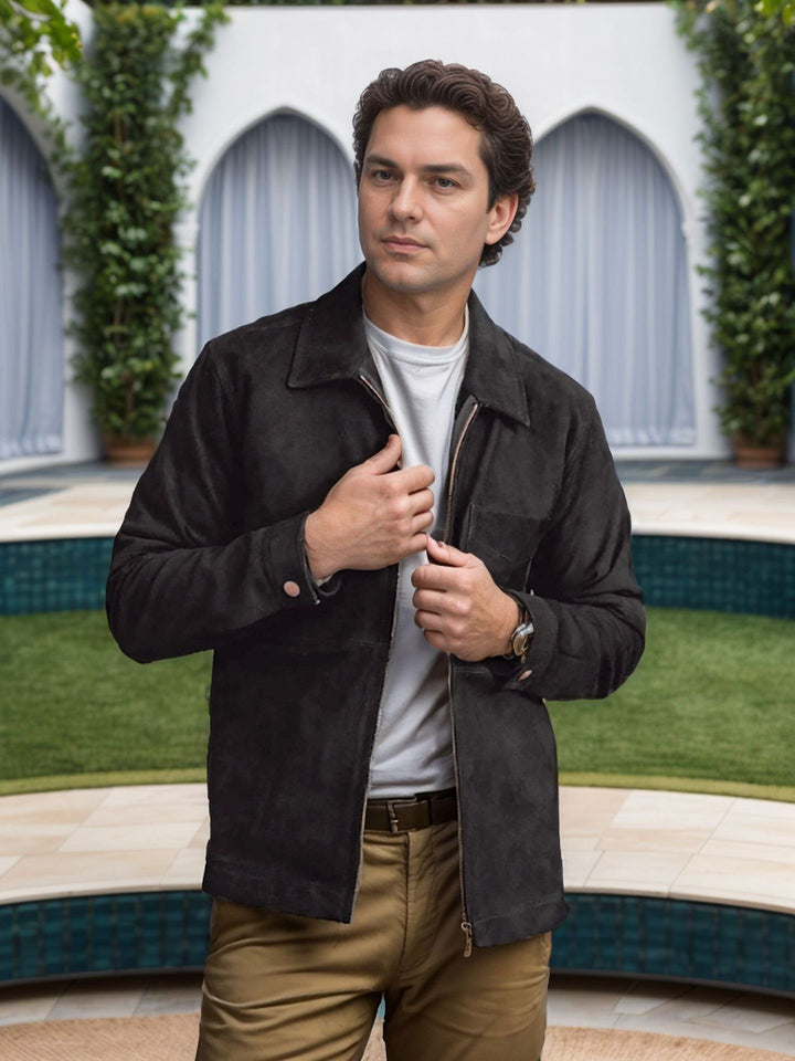 Herren Suede-Jacke im minimalistischen Design Drune