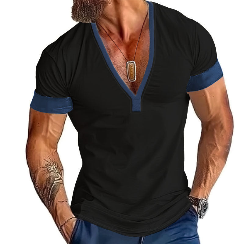 Herren modernes V-Ausschnitt T-Shirt Drune