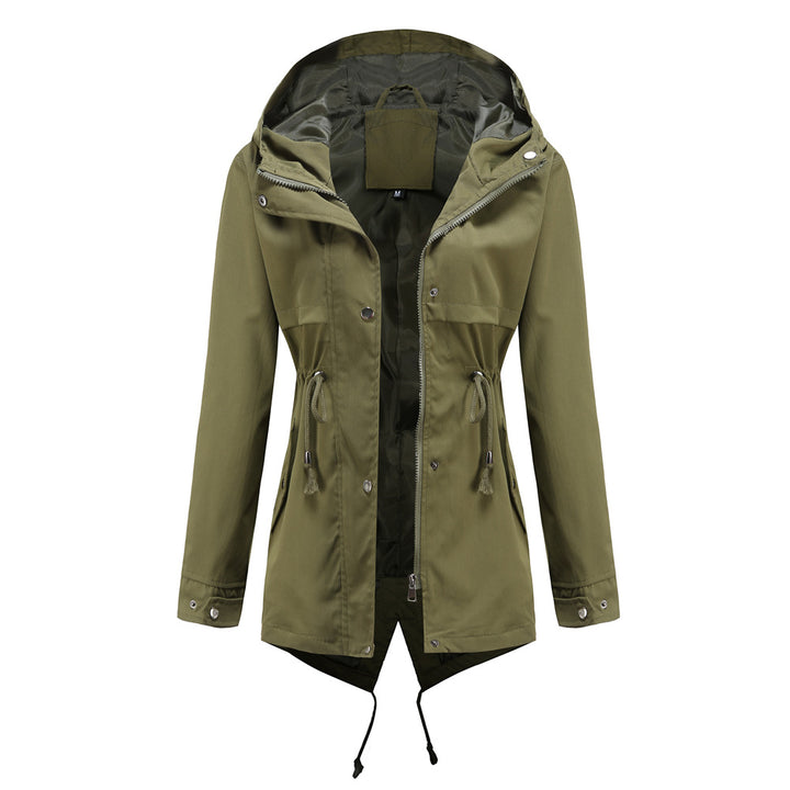 Damen nan wasserabweisender Parka mit taillenkordel und asymmetrischem Saum Drune